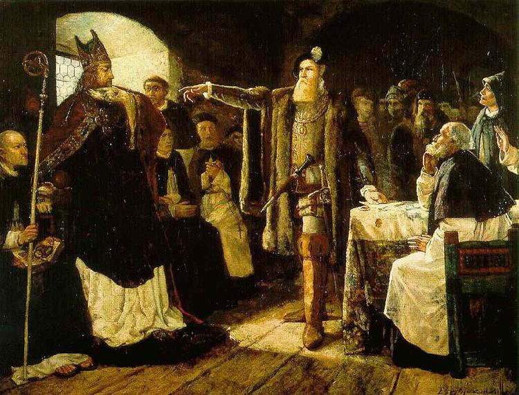 carl gustaf hellqvist Gustaf Vasa anklagar biskop Peder Sunnanvader infor domkapitlet i Vasteras oil painting picture